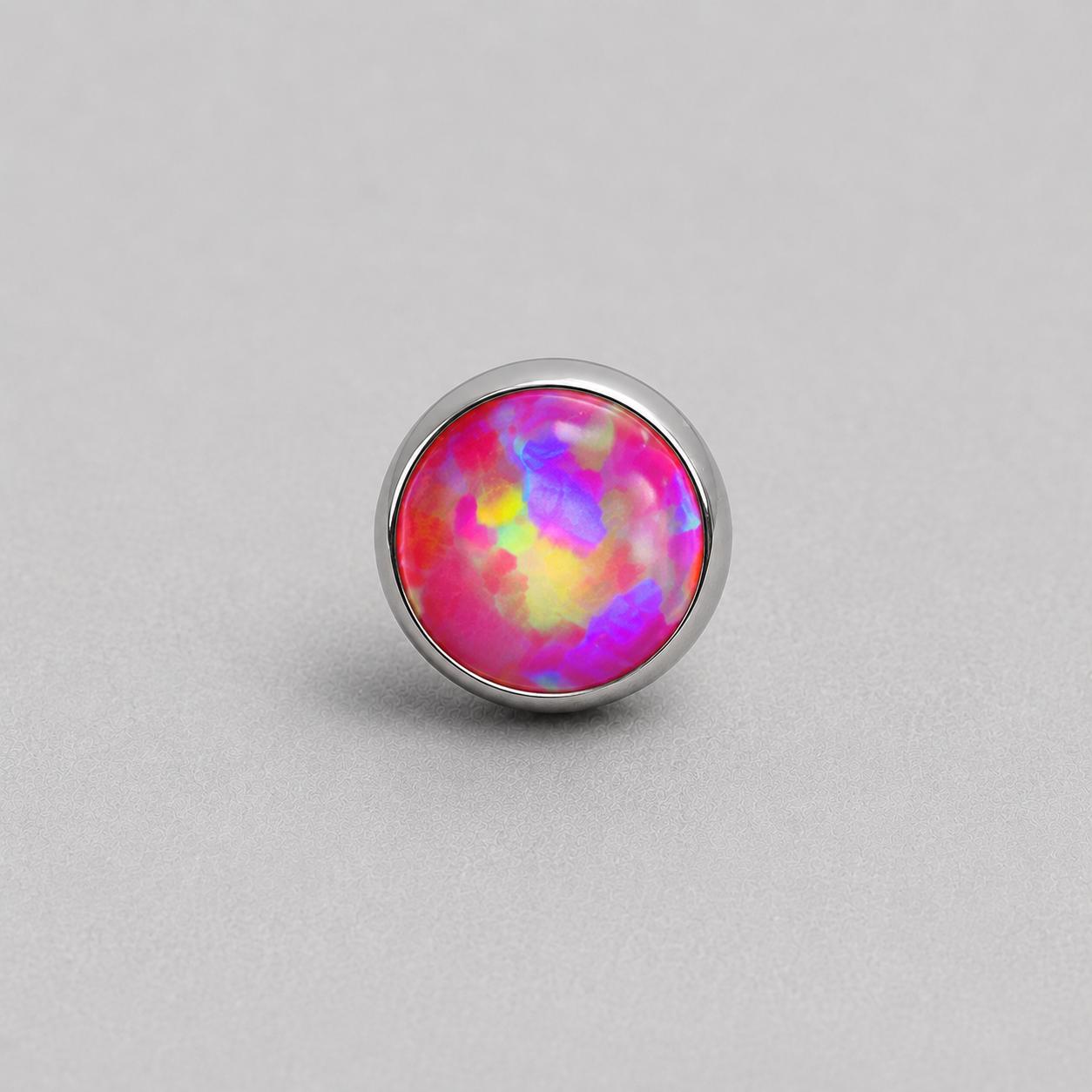 Solar Pulse Fire Opal OP22 Pink Green F136 Titanium piercing top
