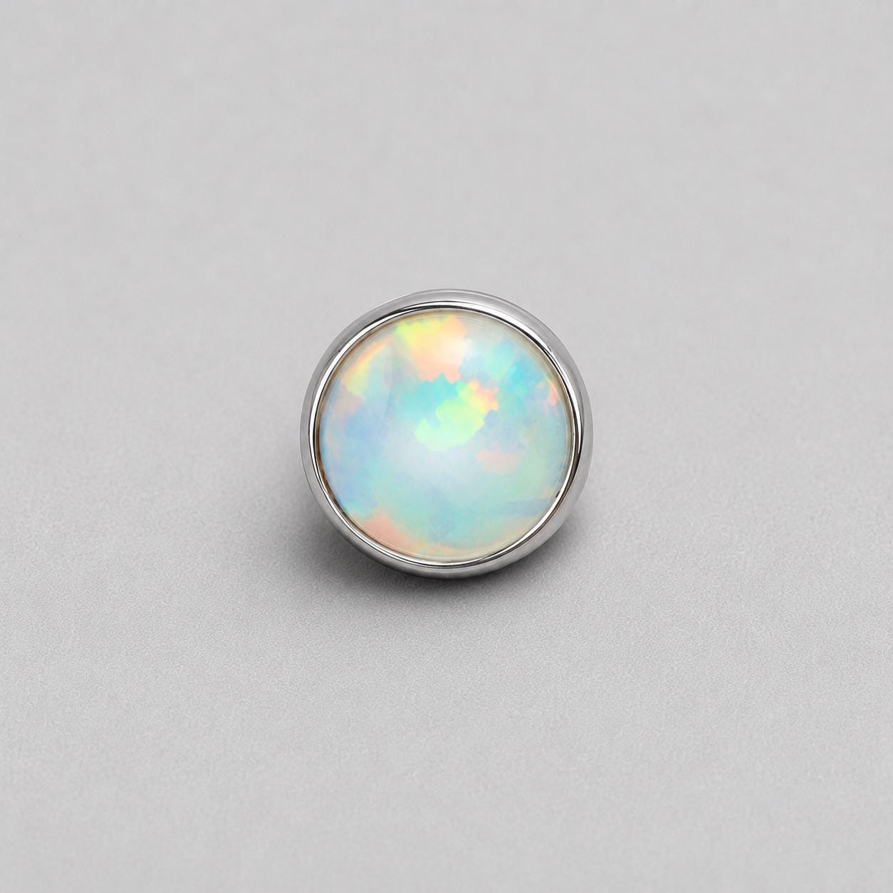 Solar Pulse Fire Opal OP17 White F136 Titanium piercing top