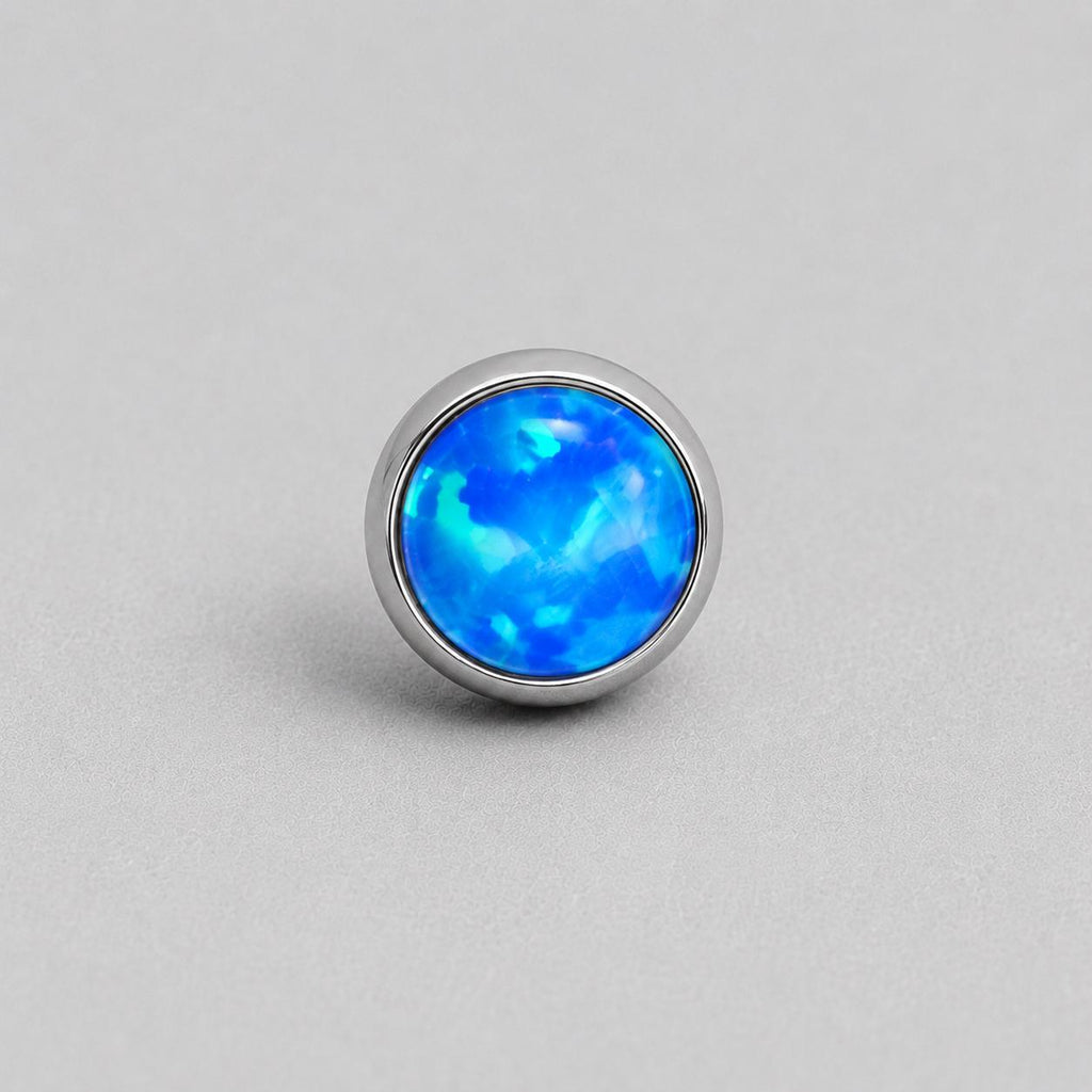 Solar Pulse Fire Opal OP05 Deep Blue F136 Titanium piercing top