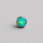 Solar Pulse Fire Opal OP11 Aqua Green F136 Titanium piercing top