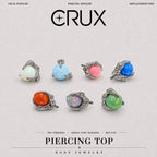 Solar Dragon Fire Opal F136 Titanium piercing top