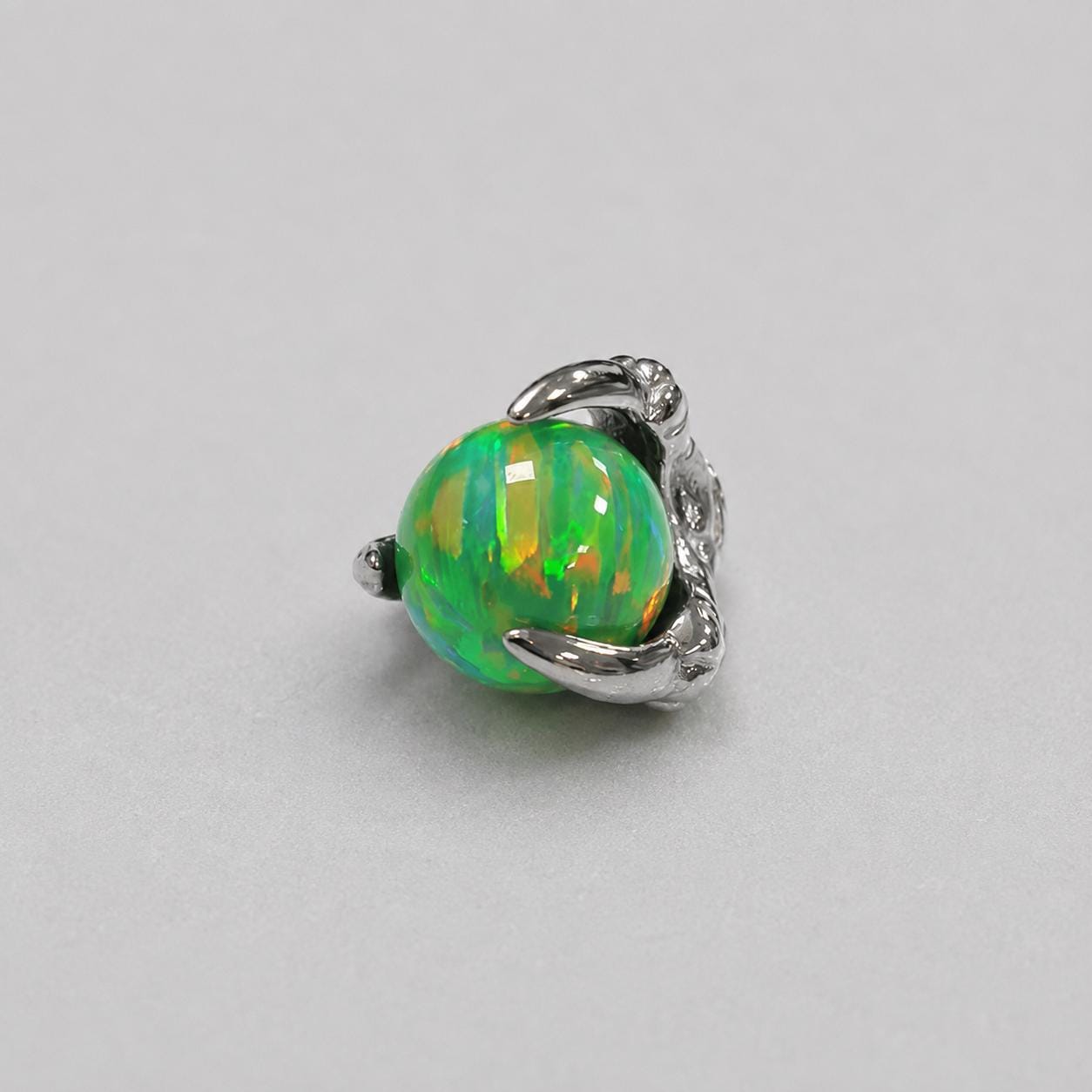 Solar Dragon Fire Opal OP17 Lime Green F136 Titanium piercing top