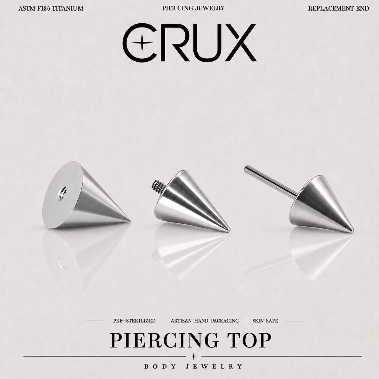 Multi-Fit Spike End F136 Titanium piercing top