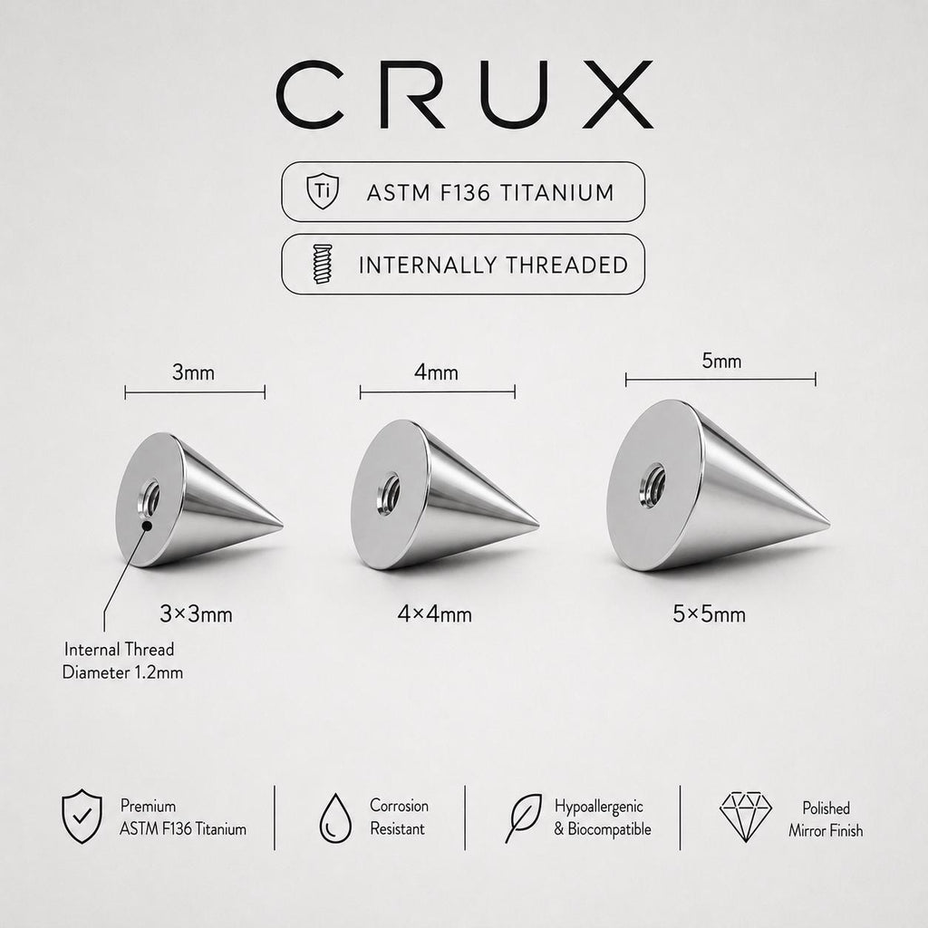 Multi-Fit Spike End F136 Titanium piercing top detail 17