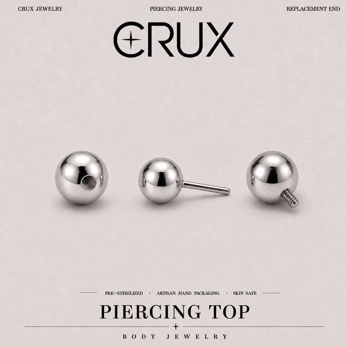 Multi-Fit Ball End F136 Titanium piercing top