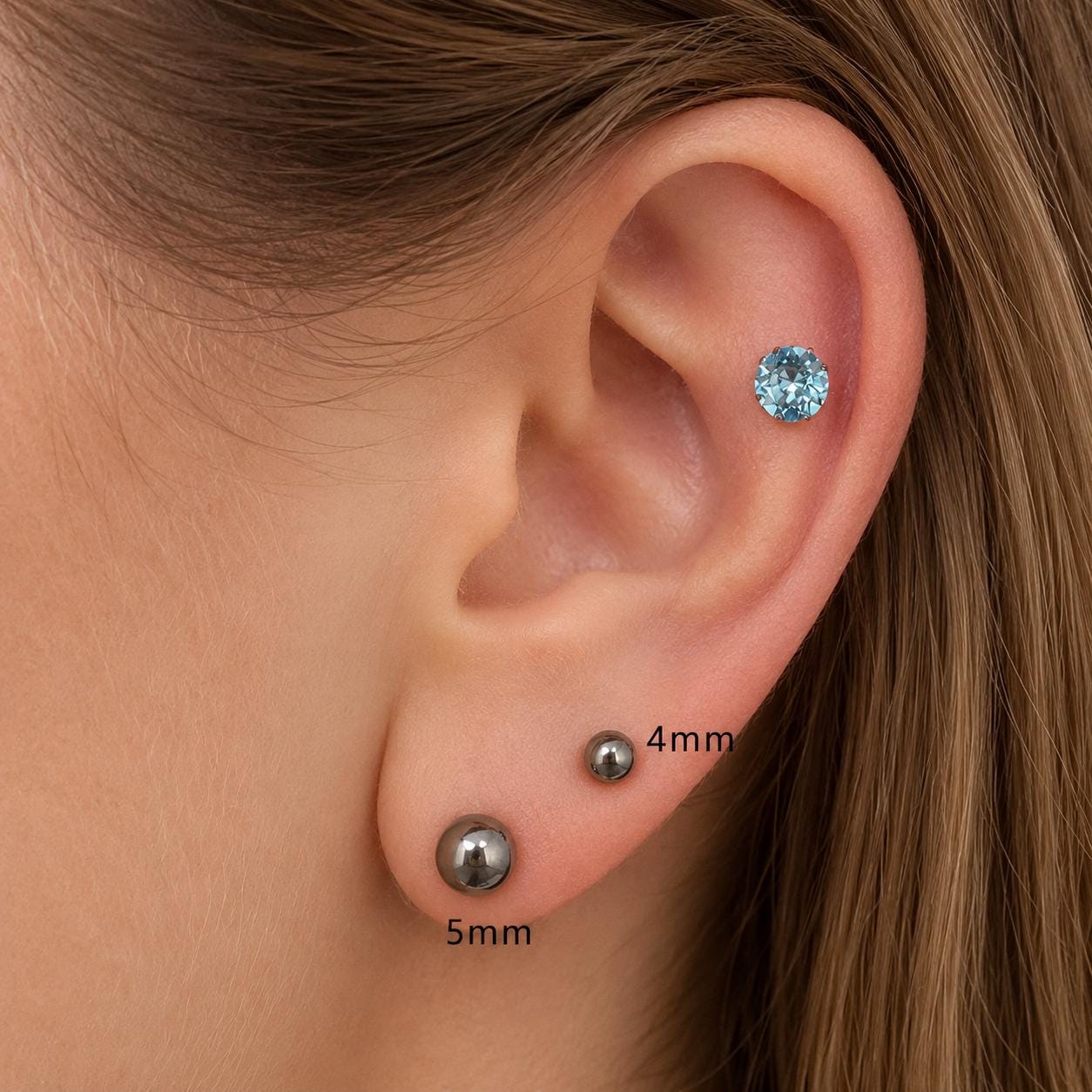 Multi-Fit Ball End F136 Titanium piercing top detail 2