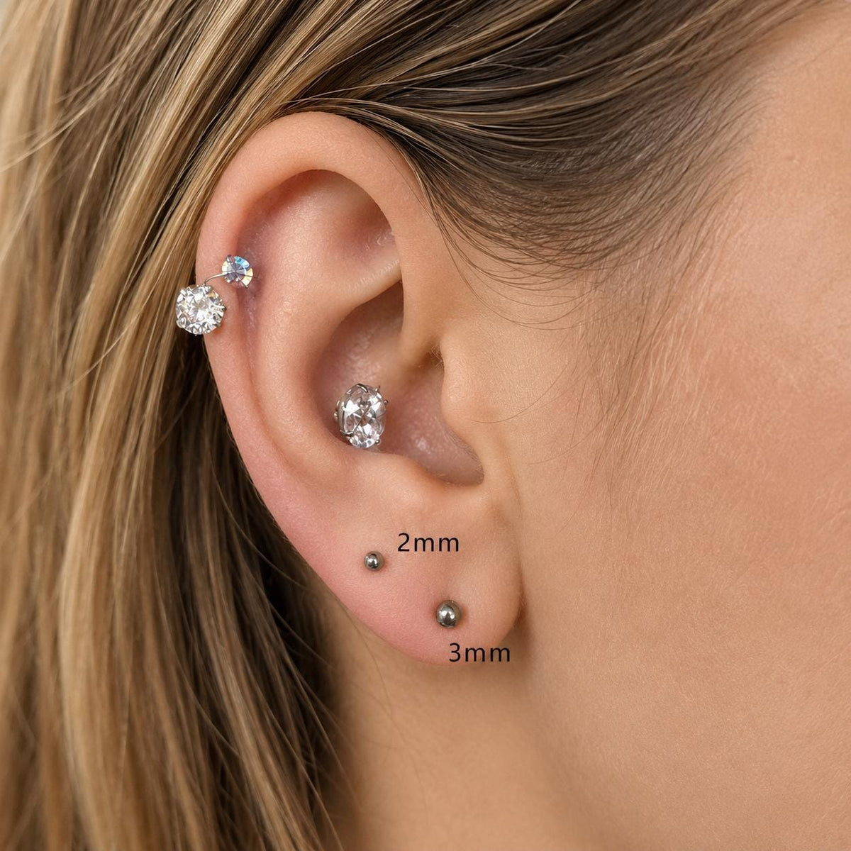Multi-Fit Ball End F136 Titanium piercing top detail 3