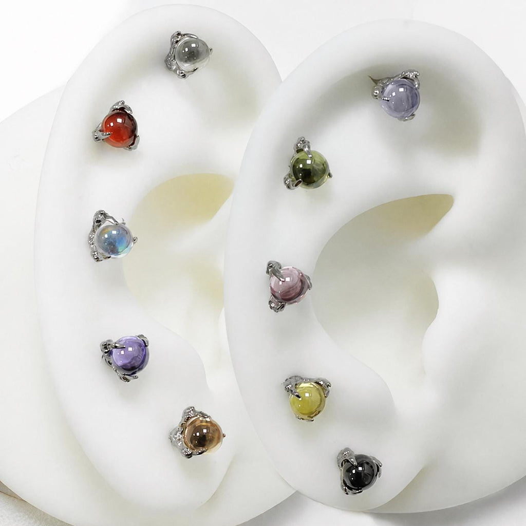Dragon-Claw Crystal Ball F136 Titanium piercing top detail 5