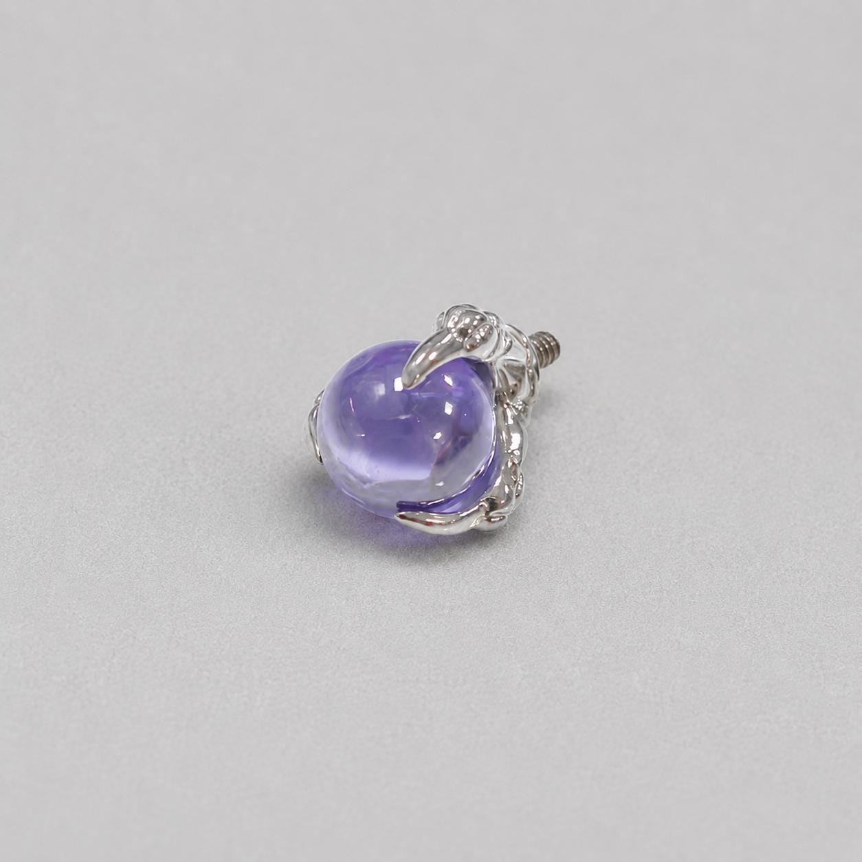 Dragon-Claw Crystal Ball Purple F136 Titanium piercing top