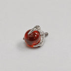Dragon-Claw Crystal Ball Orange Red F136 Titanium piercing top