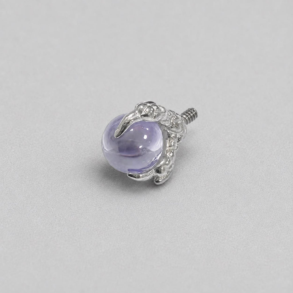 Dragon-Claw Crystal Ball Light Purple F136 Titanium piercing top