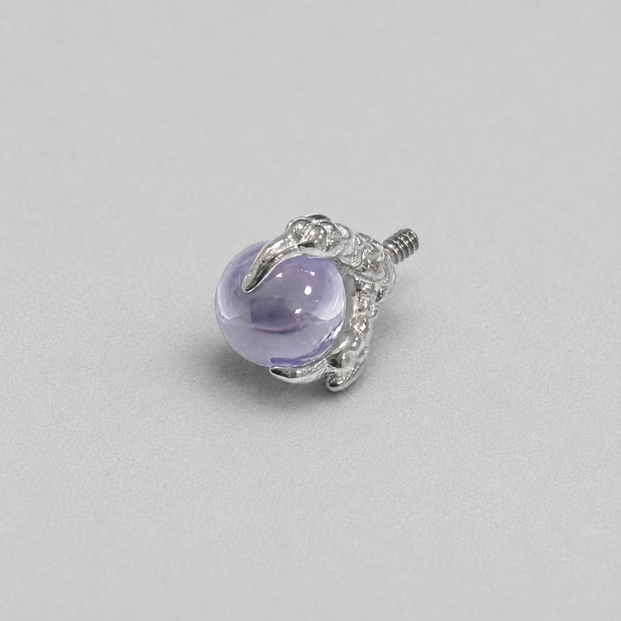 Dragon-Claw Crystal Ball Light Purple F136 Titanium piercing top
