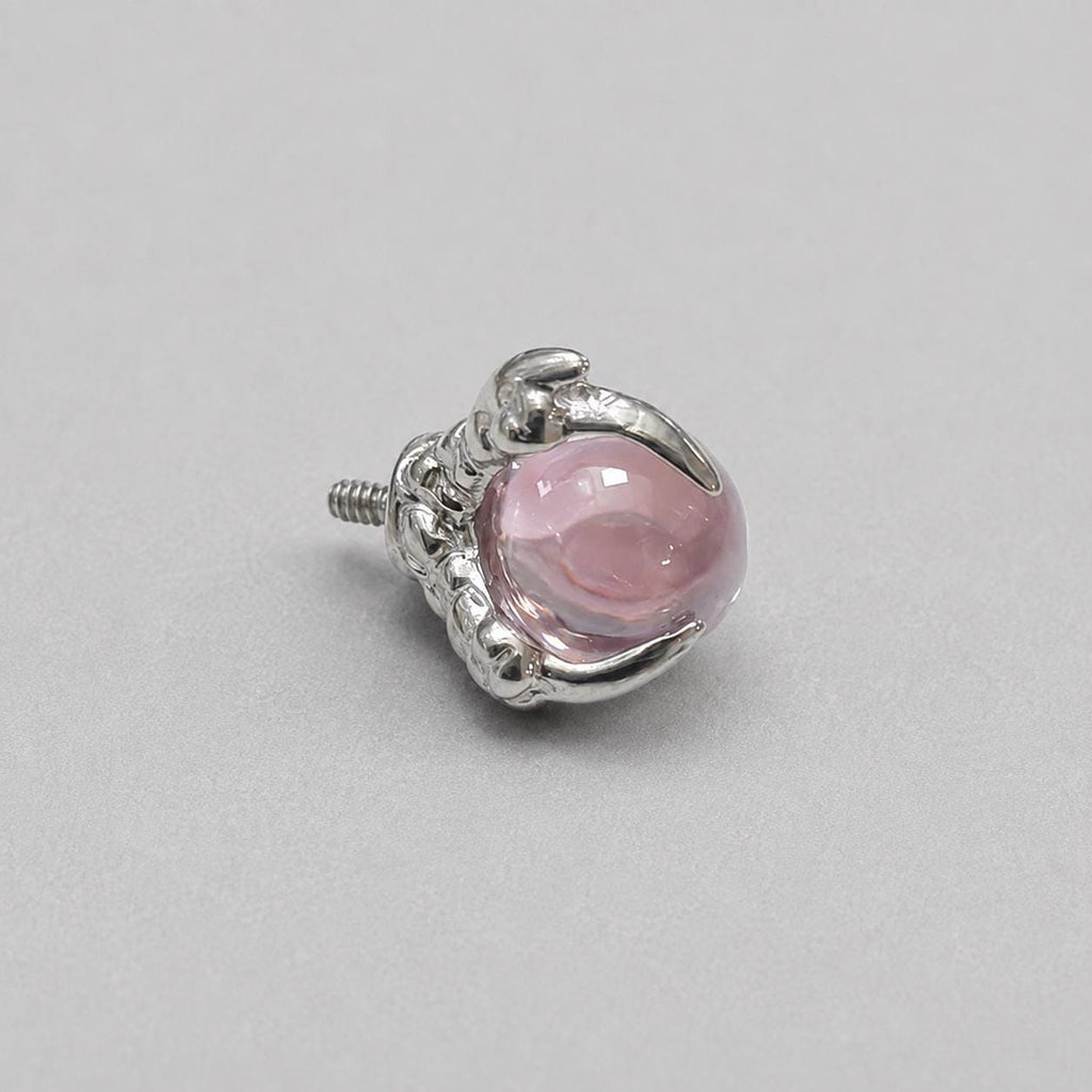 Dragon-Claw Crystal Ball Pink F136 Titanium piercing top