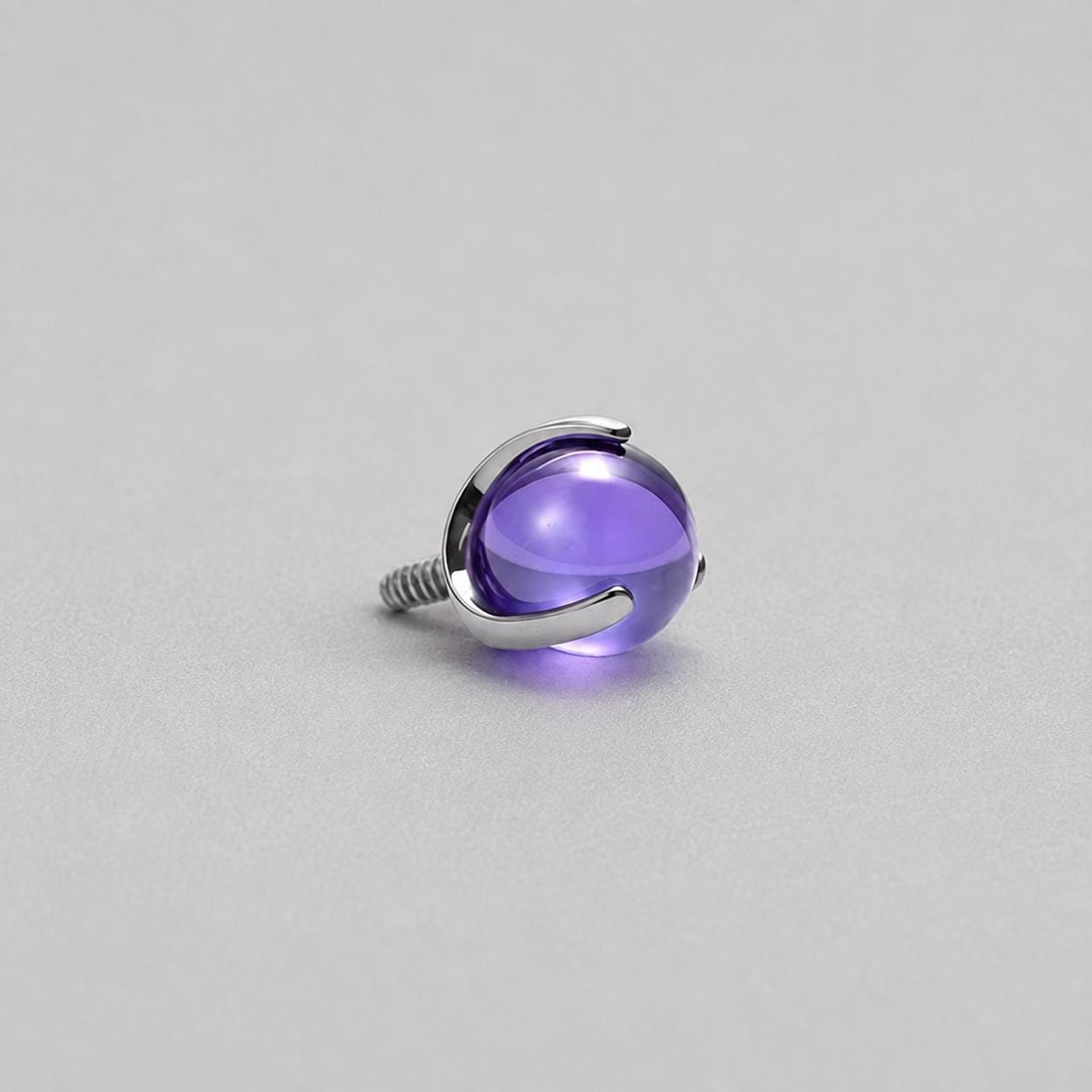 Prism Zircon Ball Purple F136 Titanium piercing top