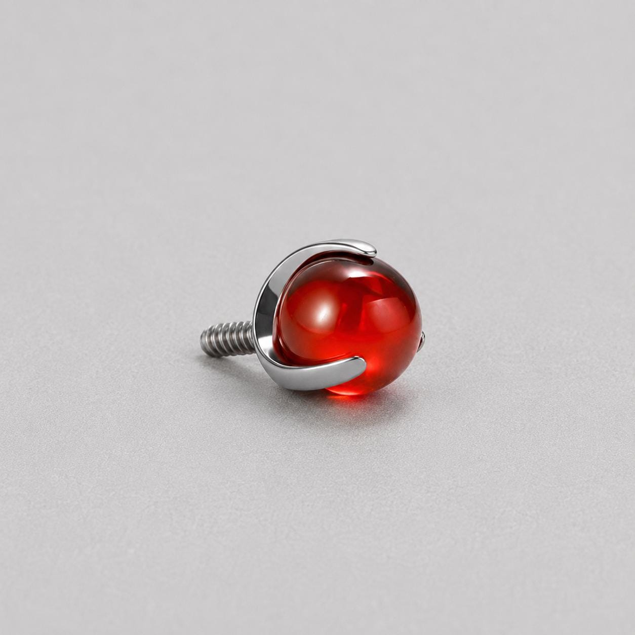 Prism Zircon Ball Red F136 Titanium piercing top