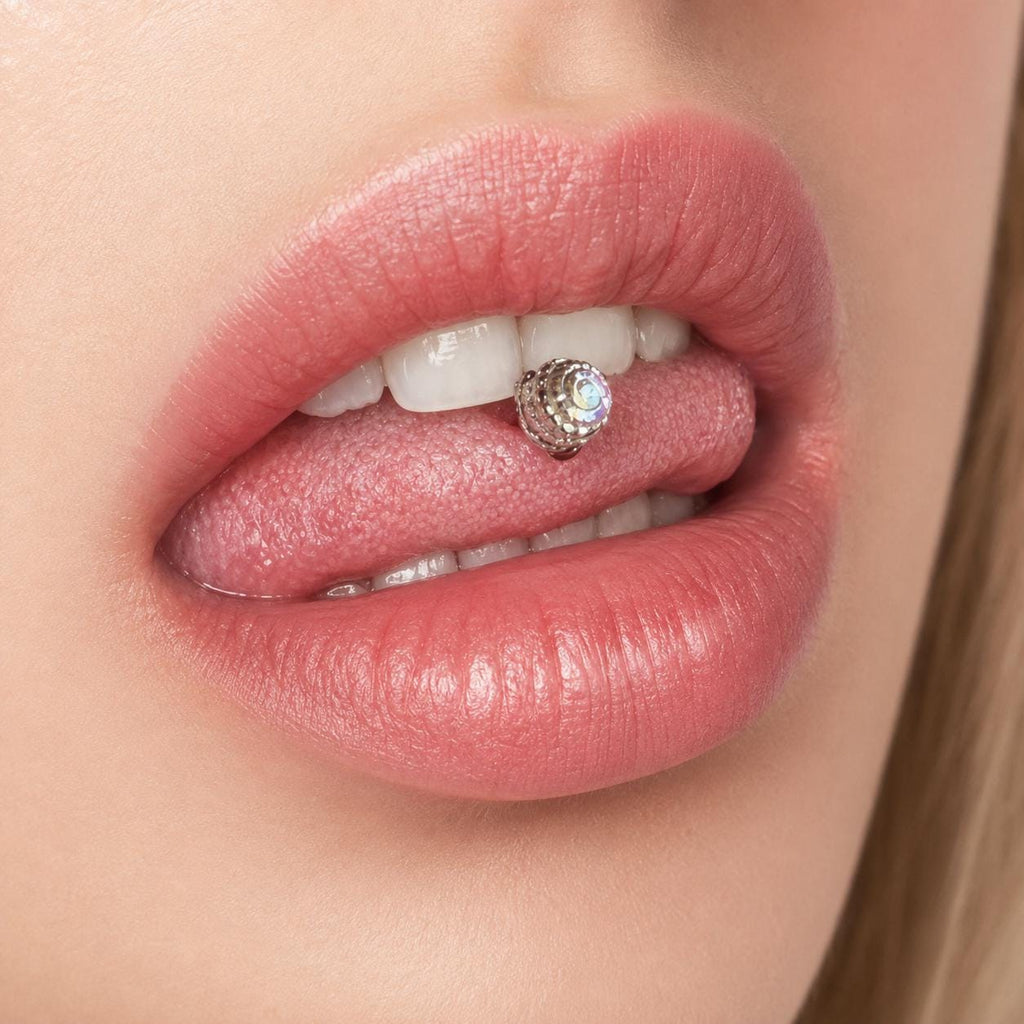 Disco Ball Crystal F136 Titanium piercing top detail 2