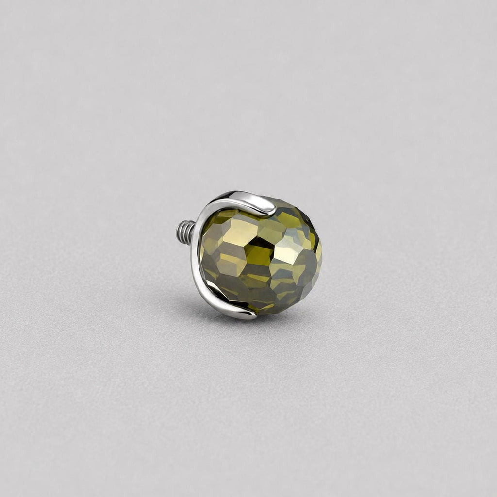 Disco Ball Crystal Olive Green F136 Titanium piercing top