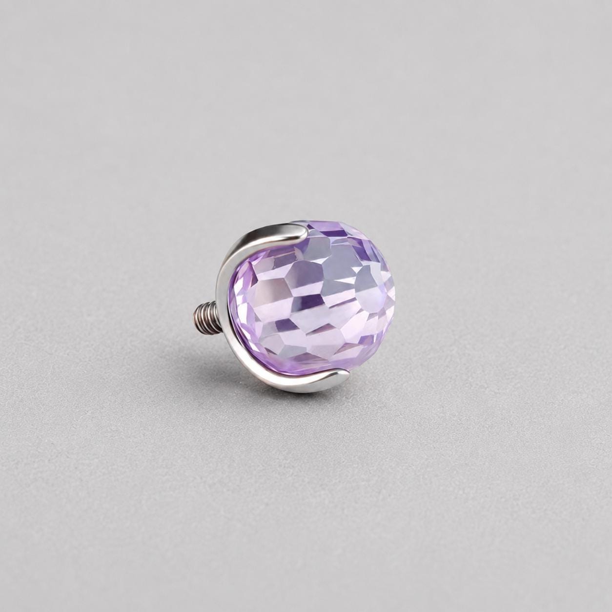 Disco Ball Crystal Light Purple F136 Titanium piercing top