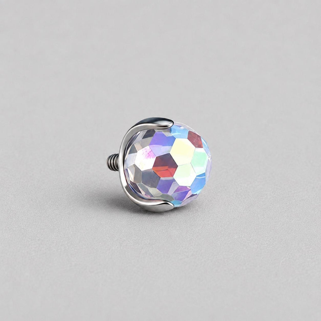 Disco Ball Crystal Iridescent F136 Titanium piercing top