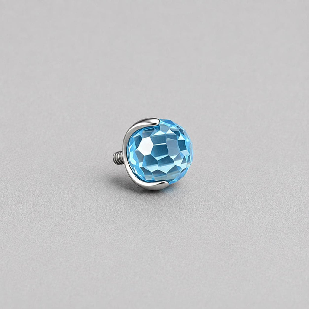 Disco Ball Crystal Light Blue F136 Titanium piercing top