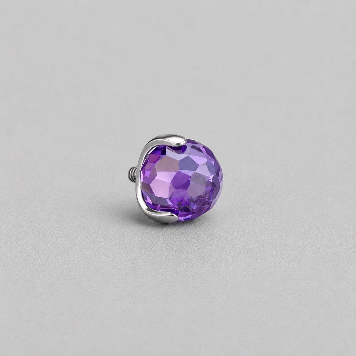 Disco Ball Crystal Purple F136 Titanium piercing top