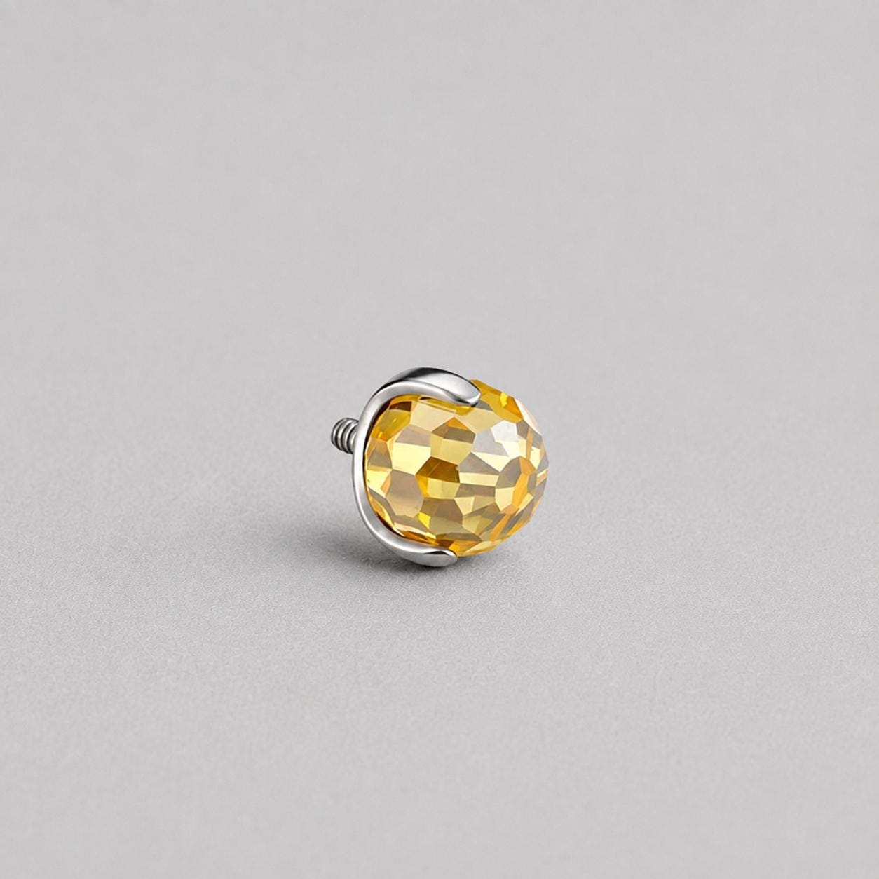 Disco Ball Crystal Gold F136 Titanium piercing top