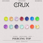 Round-Cut CZ F136 Titanium piercing top