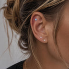 Round-Cut CZ F136 Titanium piercing top detail 2