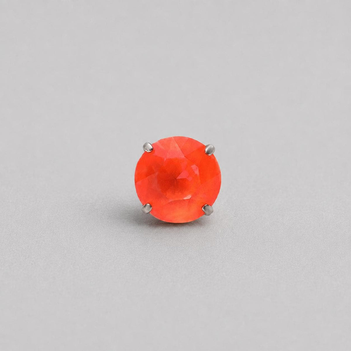 Round-Cut CZ Orange F136 Titanium piercing top