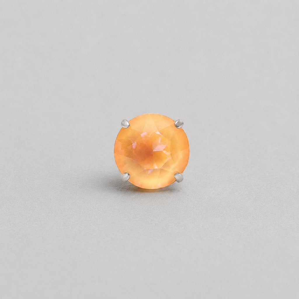 Round-Cut CZ Champagne F136 Titanium piercing top