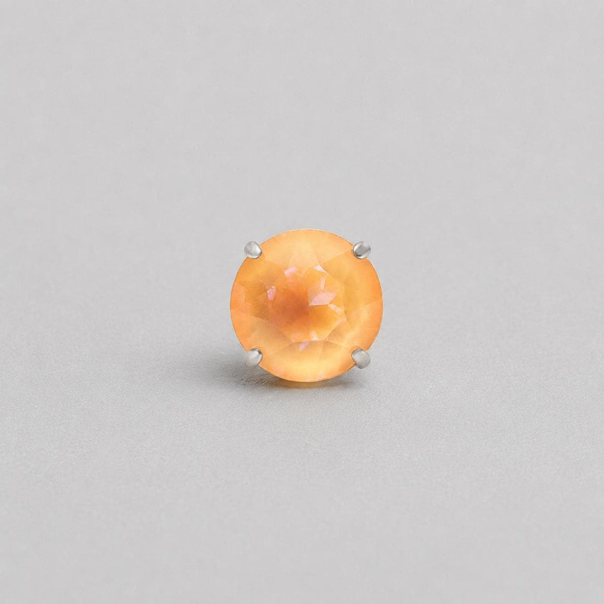 Round-Cut CZ Champagne F136 Titanium piercing top