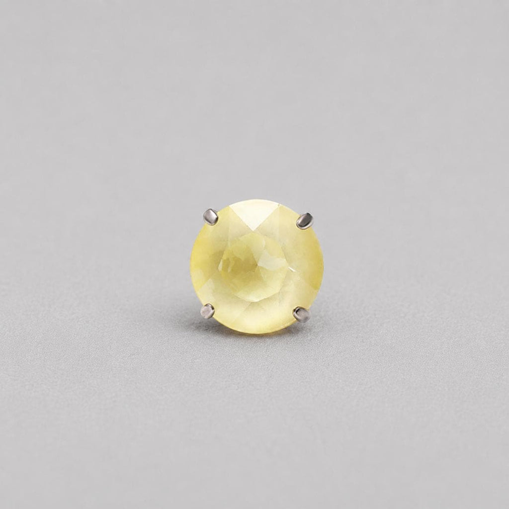 Round-Cut CZ Light Yellow F136 Titanium piercing top
