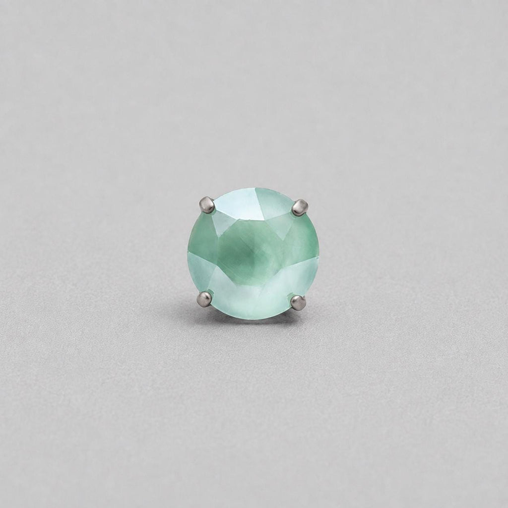 Round-Cut CZ Aqua F136 Titanium piercing top