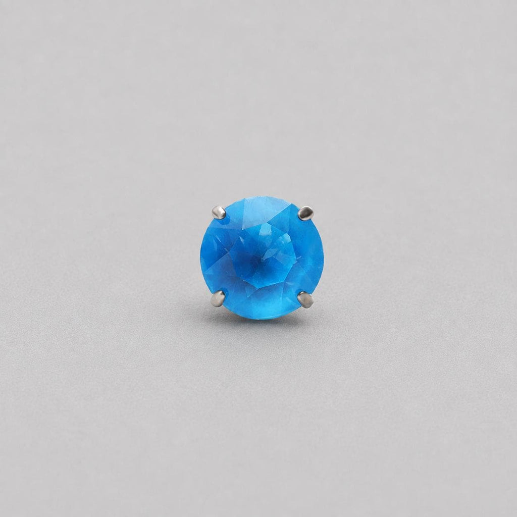 Round-Cut CZ Sky Blue F136 Titanium piercing top