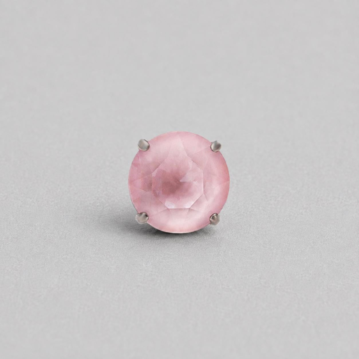 Round-Cut CZ Light Pink F136 Titanium piercing top