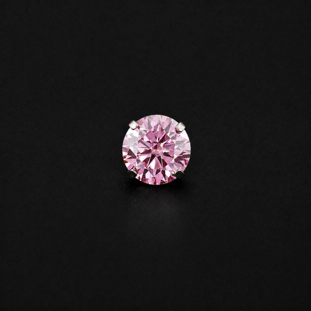 Pink Moissanite Flat Back Stud - product image 6