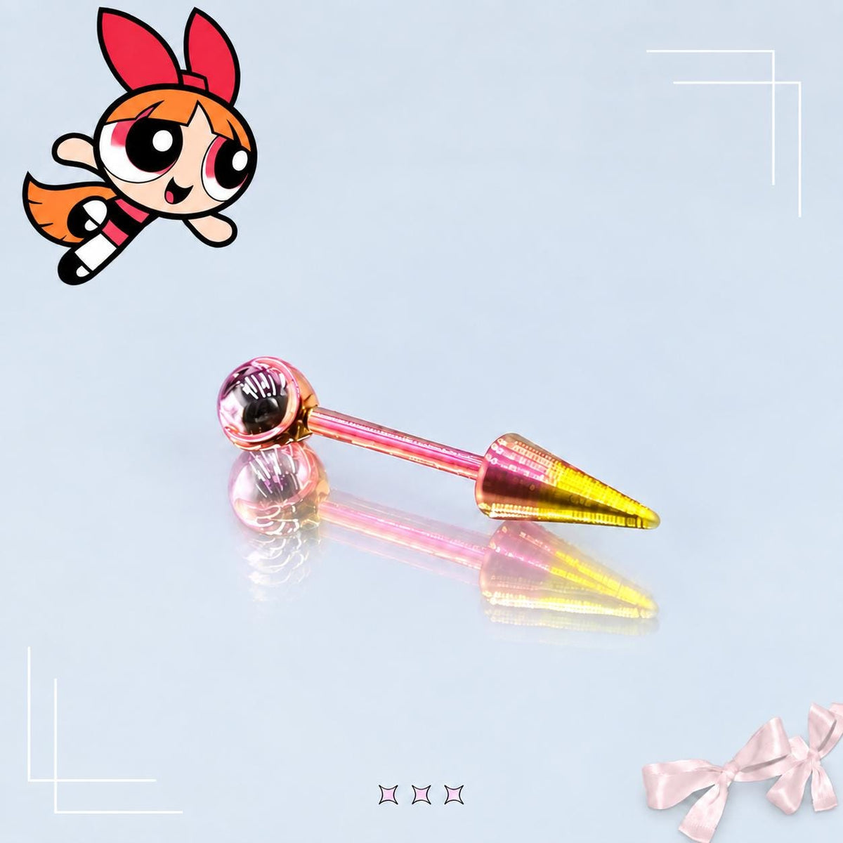 Spike & Star Cartilage Barbell detail 6
