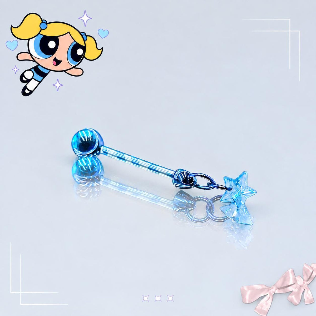 Spike & Star Cartilage Barbell detail 7