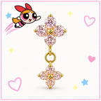 Flower Dangle Labret Stud detail 3