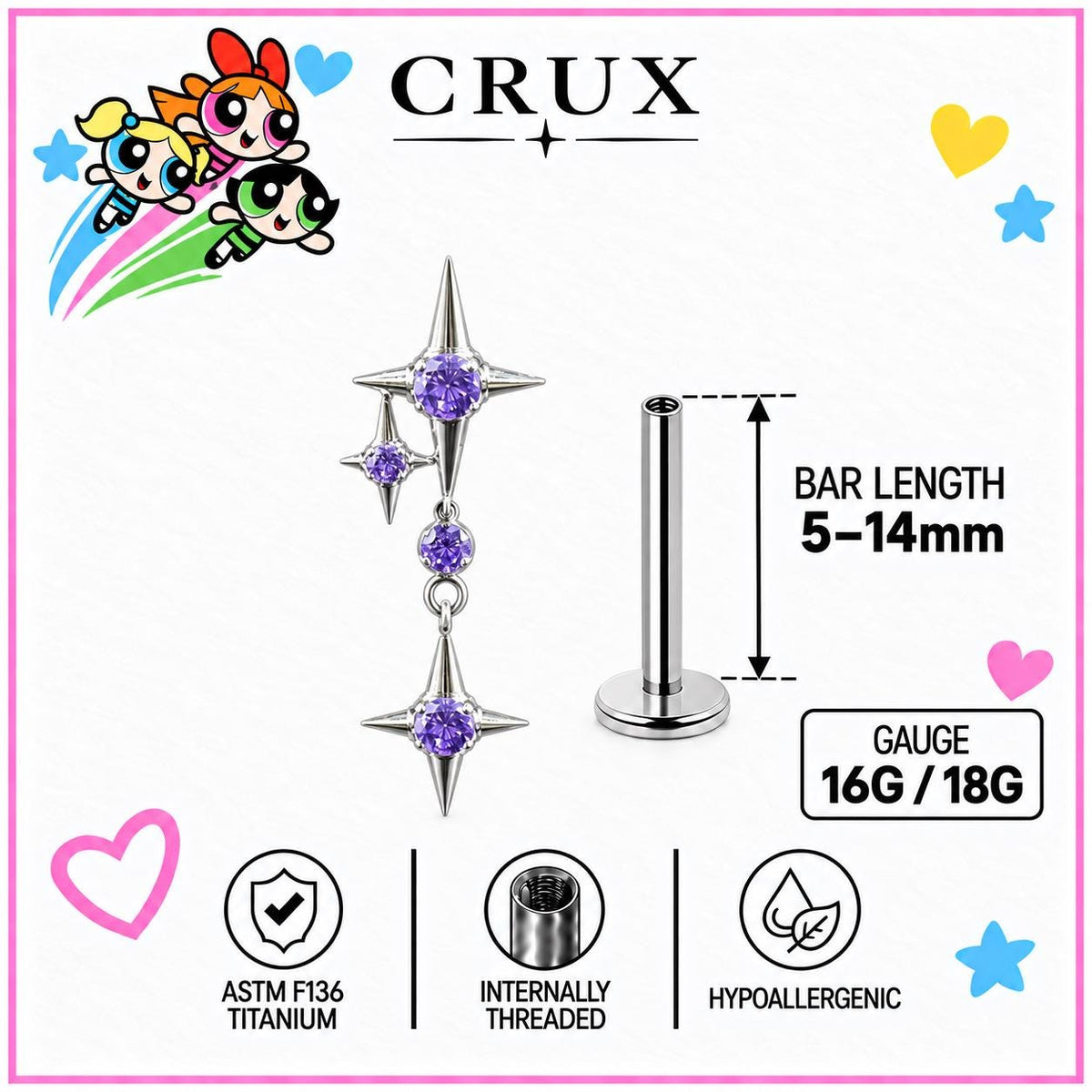 Starburst Dangle Labret detail 8