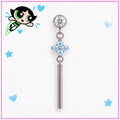 Crystal Flower Dangle Labret detail 2