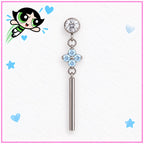 Crystal Flower Dangle Labret detail 2