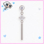 Crystal Flower Dangle Labret detail 4