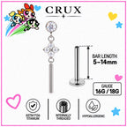 Crystal Flower Dangle Labret detail 7