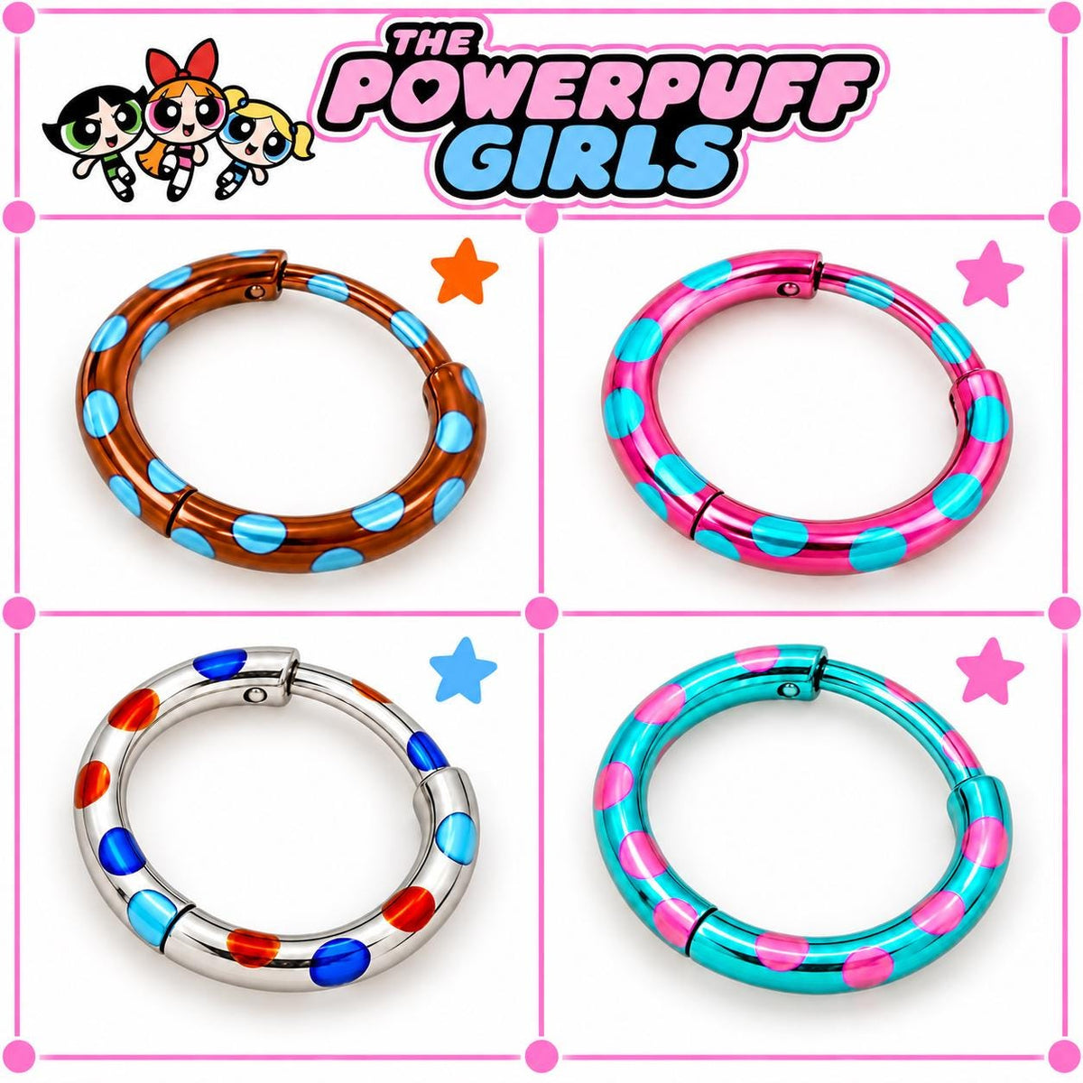 Multicolor Dot Clicker Ring