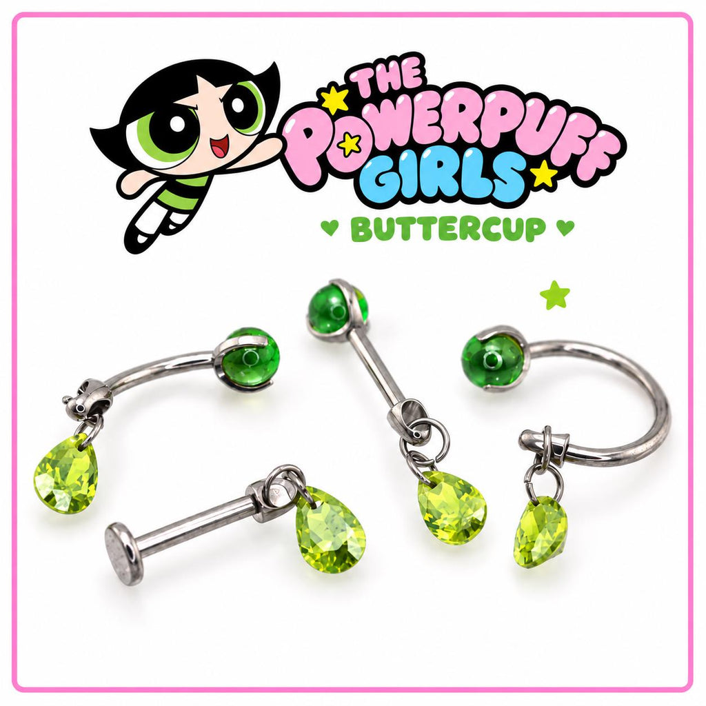 Buttercup Green Gem Piercing Set