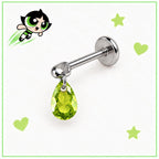 Buttercup Green Gem Piercing Set detail 2