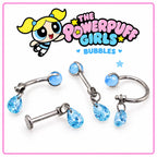 Bubbles Blue Gem Piercing Set