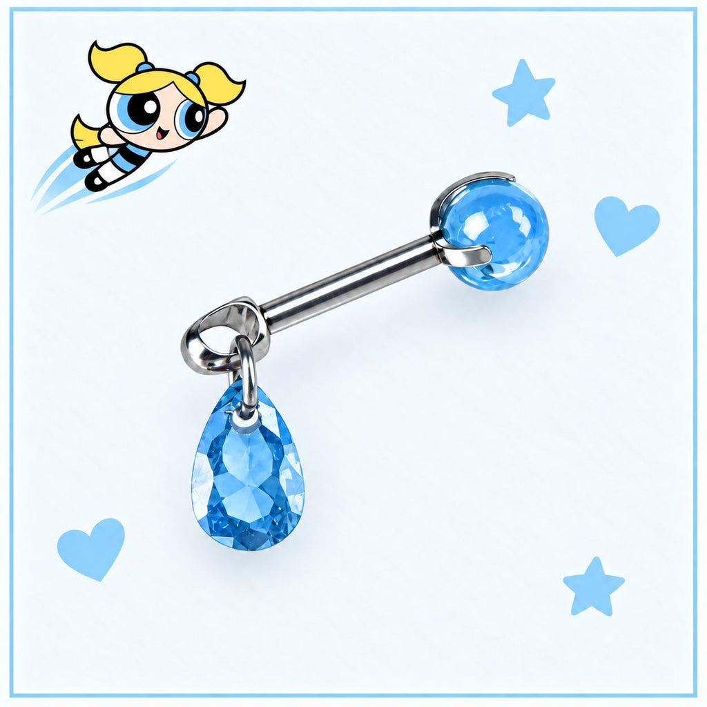 Bubbles Blue Gem Piercing Set detail 5