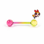 Rainbow CZ Tongue Ring detail 2